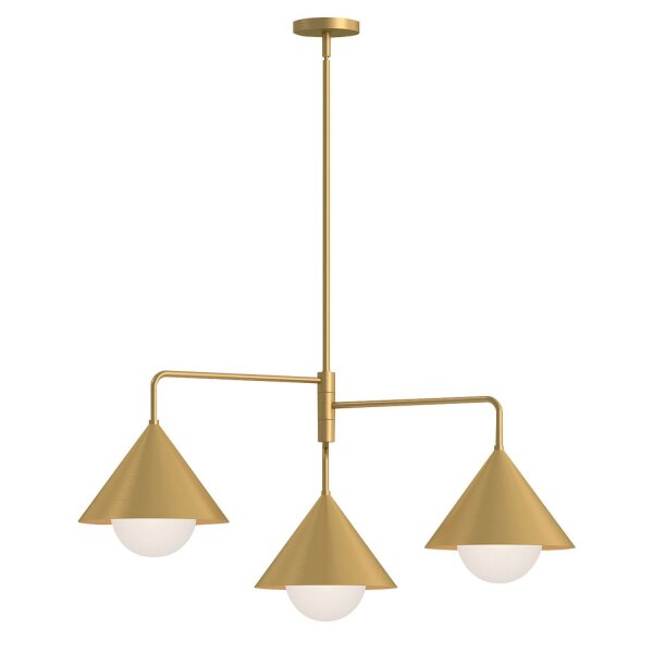 Lampe à suspendre en or L : 96,5 cm H : max. 168 cm 3x E27