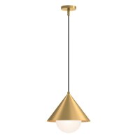 Suspension E27 m&eacute;tal verre L : 34,3 cm en or...
