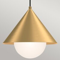 Suspension E27 métal verre L : 34,3 cm en or...