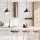Suspension métal verre L : 34,3 cm H : max. 221,9 cm E27