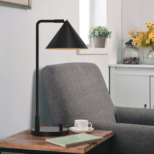 Lampe de bureau métal hauteur 51 cm noir réglable