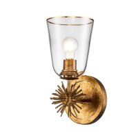 Applique Métal Verre H : 36,8 cm en or antique E27