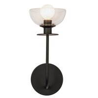 Applique Métal Verre 29,2 cm de haut Noir E14 Moderne