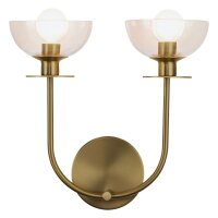 Applique verre métal L : 30,5 cm en or 2x E14