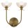 Applique verre métal L : 30,5 cm en or 2x E14