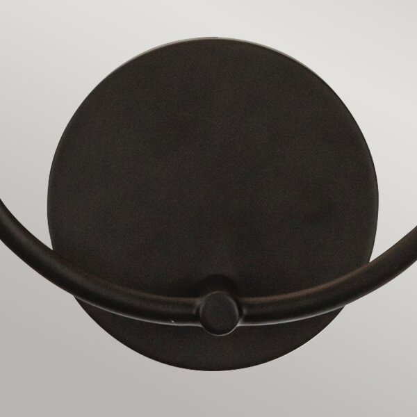 Applique murale métal verre 30,5 cm de large noir E14 2 flammes
