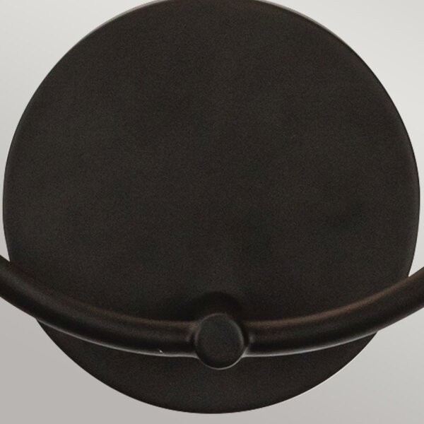 Applique murale métal verre 30,5 cm de large noir E14 2 flammes