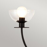 Lustre noir métal verre 67,3 cm large 4x E14
