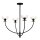 Lustre noir métal verre 67,3 cm large 4x E14