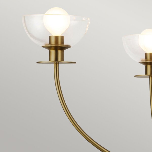 Lustre avec abat-jour L : 67,3 cm 4-flamme E14 métal verre