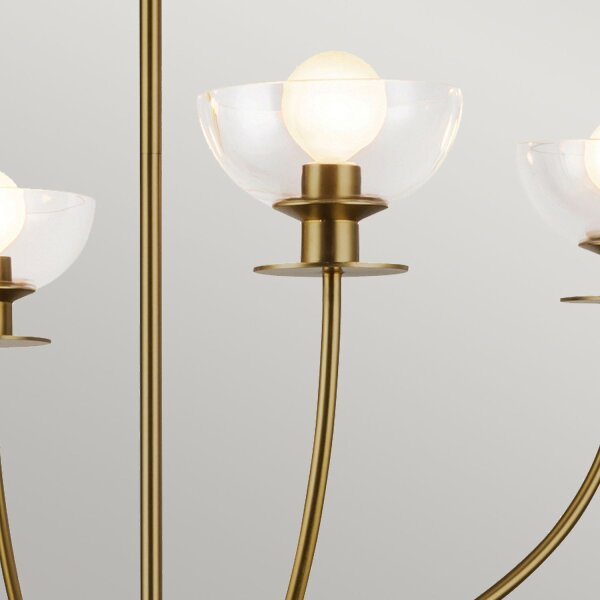 Lustre avec abat-jour L : 67,3 cm 4-flamme E14 métal verre