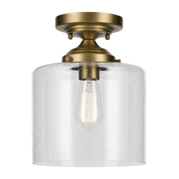 Plafonnier verre métal E27 Ø 21,6 cm en laiton petit