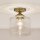 Plafonnier verre métal E27 Ø 21,6 cm en laiton petit