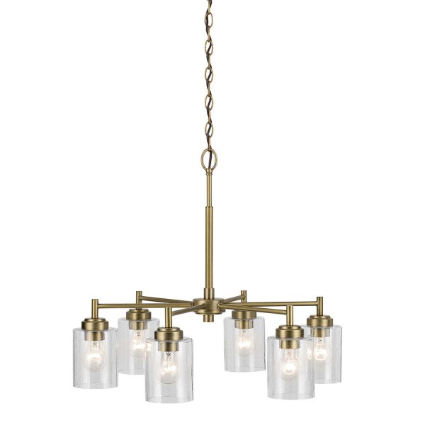 Lustre métal verre L : 66 cm H : max. 145,2 cm 6x E27