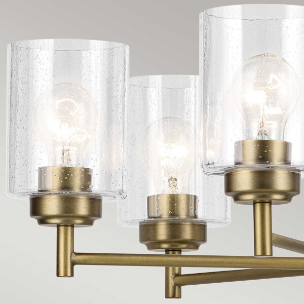 Lustre métal verre L : 66 cm H : max. 145,2 cm 6x E27