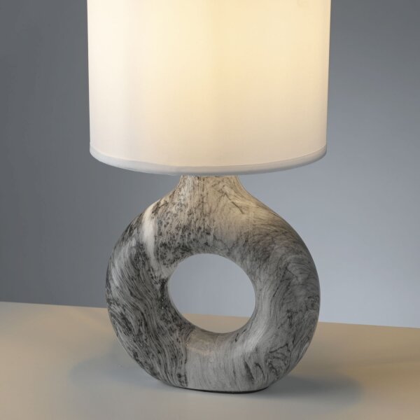 Lampe de table décorative en céramique tissu 30 cm E27 anti-éblouissement