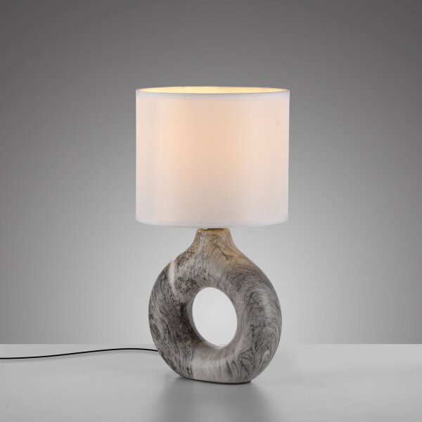 Lampe de table décorative en céramique tissu 30 cm E27 anti-éblouissement