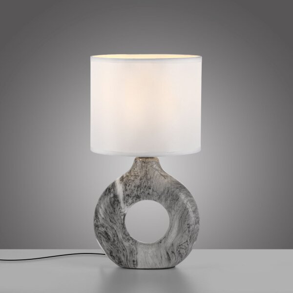 Lampe de table décorative en céramique tissu 30 cm E27 anti-éblouissement