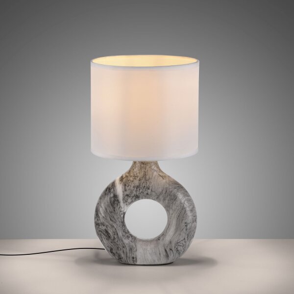 Lampe de table décorative en céramique tissu 30 cm E27 anti-éblouissement