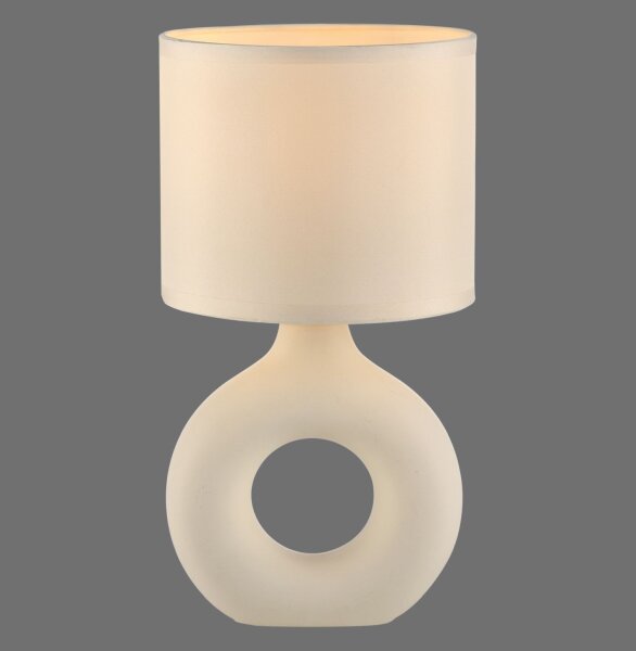 Lampe de table céramique tissu anti-éblouissement 30 cm E27 Beige