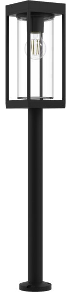 Luminaire de socle noir aluminium verre E27 incl IP44 76cm