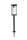 Luminaire de socle noir aluminium verre E27 incl IP44 76cm