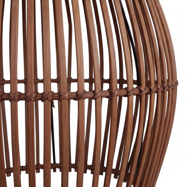 Lampe à suspendre Bambou Naturel Noir rond Ø30 cm E27 Moderne