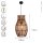 Lampe à suspendre Bambou Naturel Noir rond Ø30 cm E27 Moderne