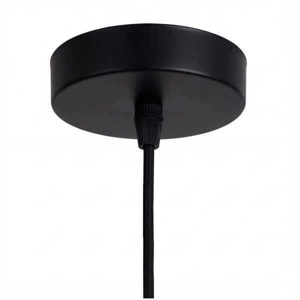 Lampe à suspendre Bambou Naturel Noir rond Ø40 cm E27 Moderne