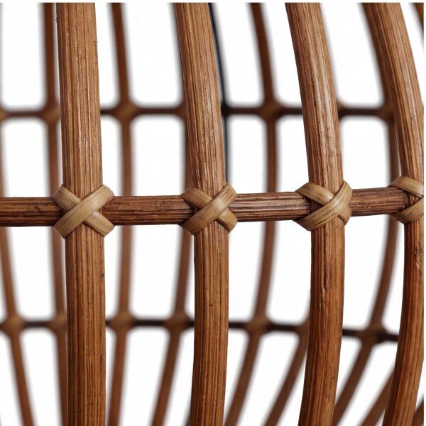 Lampe à suspendre Bambou Naturel Noir rond Ø40 cm E27 Moderne