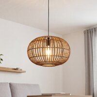 Lampe à suspendre Bambou Naturel Noir rond...