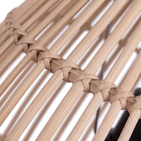 Suspension moderne en bambou naturel noir Ø30 cm E27