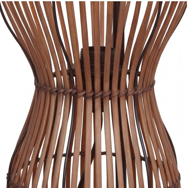 Lampadaire moderne en bambou naturel noir E27 60 cm petit