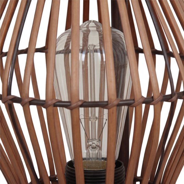 Lampadaire moderne en bambou naturel noir E27 60 cm petit