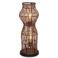 Lampadaire moderne en bambou naturel noir E27 60 cm petit