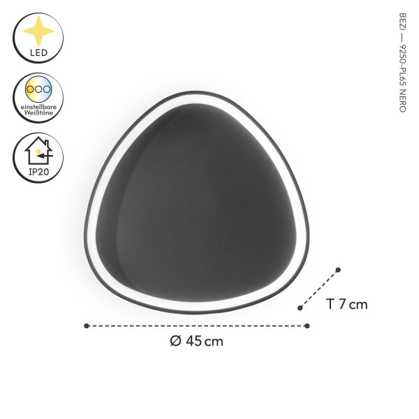Applique LED noire 40 W dimmable 3000/4000/6500 K