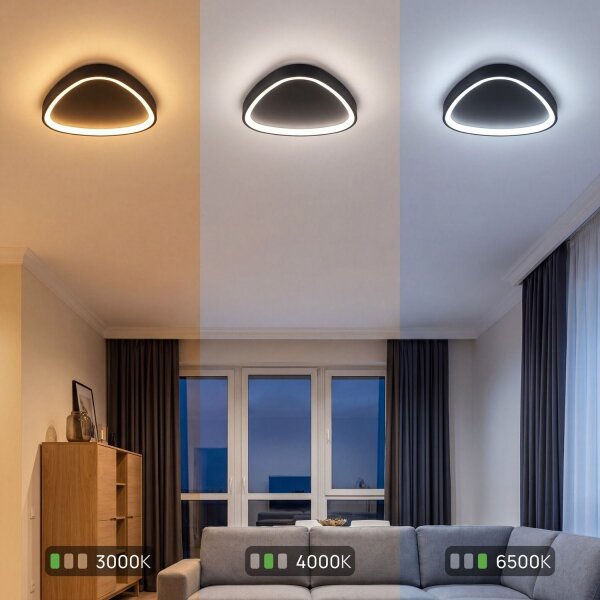 Applique LED noire 40 W dimmable 3000/4000/6500 K