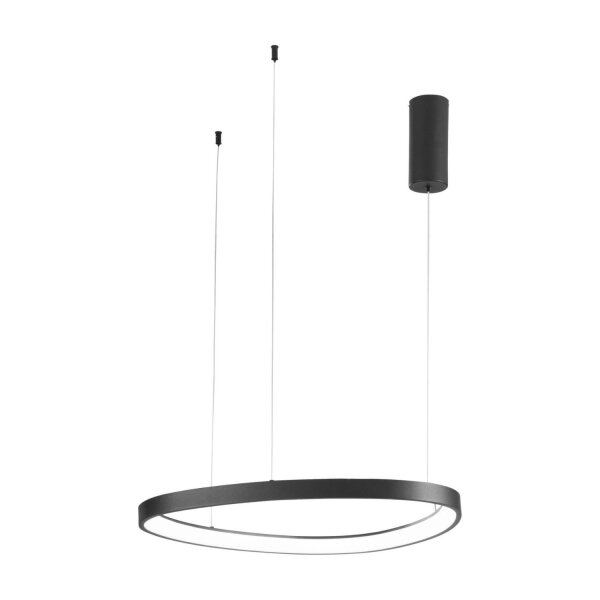 LED Lampe à suspendre noire anneau L:65 cm 3000/4000/6500 K