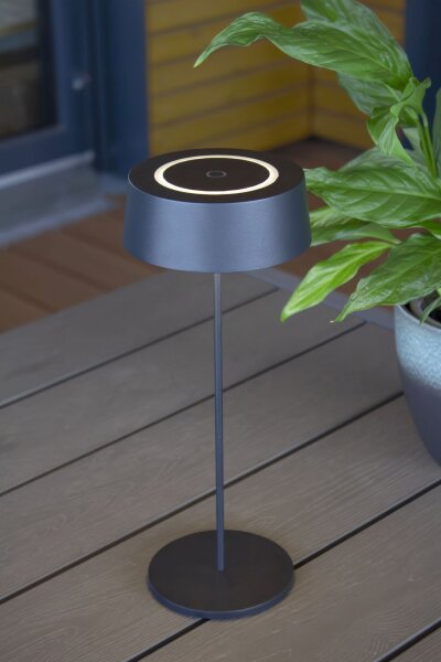 Lampe de table LED rechargeable Noir Touch Dimmer USB IP54 2 W