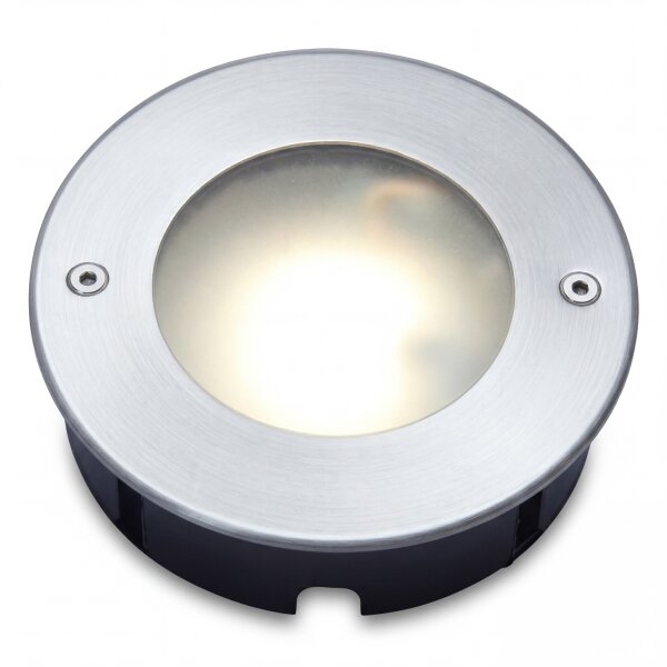 Spot LED encastré Aluminium IP67 rond Ø12 cm Nickel