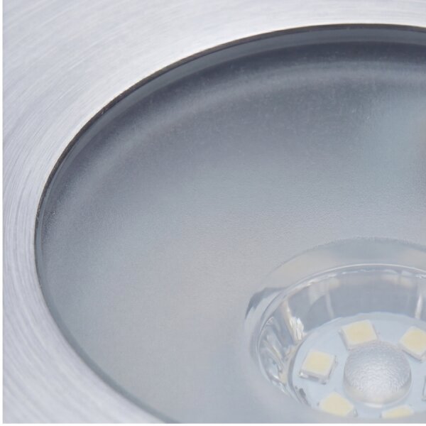 Spot LED encastré Aluminium IP67 rond Ø12 cm Nickel