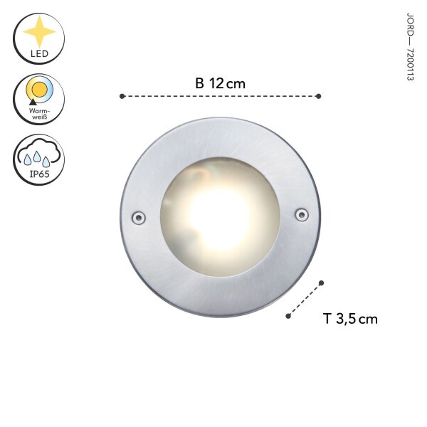Spot LED encastré Aluminium IP67 rond Ø12 cm Nickel