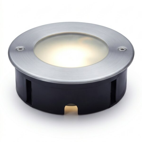 Spot LED encastré Aluminium IP67 rond Ø12 cm Nickel
