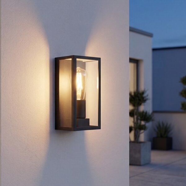 Lampe dextérieur Vintage Aluminium Noir H:23,5 cm IP44 E27