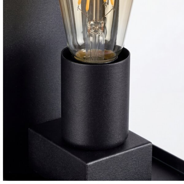 Lampe dextérieur Vintage Aluminium Noir H:23,5 cm IP44 E27