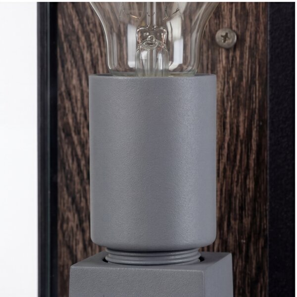 Lampe dextérieur Vintage Noir Bois L:11,5 cm IP44 E27