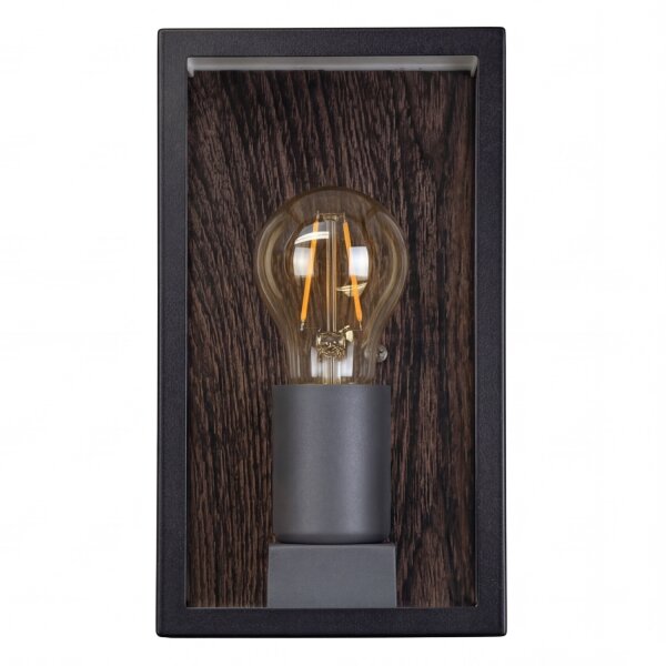 Lampe dextérieur Vintage Noir Bois L:11,5 cm IP44 E27