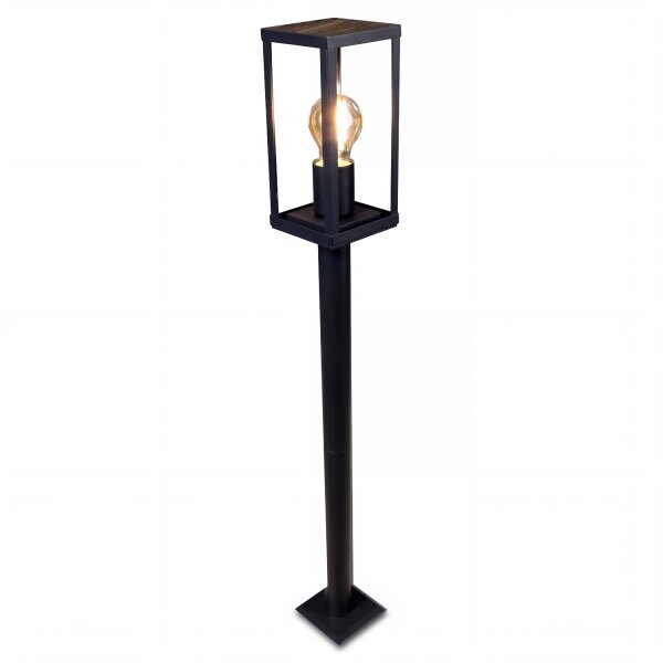 Lampe dallée Vintage Noir Bois 100 cm petit IP44 E27