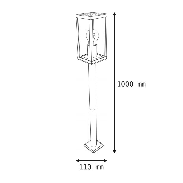Lampe dallée Vintage Noir Bois 100 cm petit IP44 E27