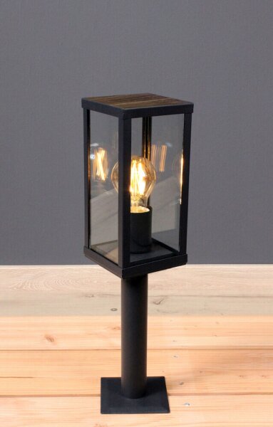 Lampe dallée Vintage Noir Bois 50 cm petit IP44 E27